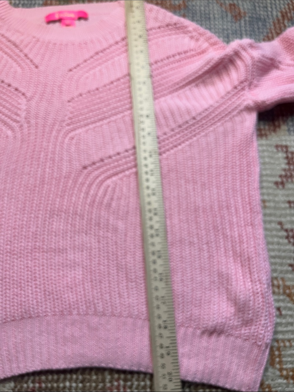 Lilly Pulitzer Bristow Sweater Soft Pink Knit Engineered Stitching XS - Picture 4 of 8